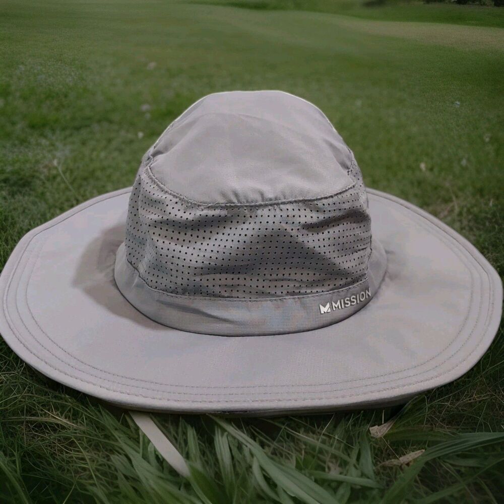 MISSION BOONIE/BUCKET HAT/CAP OSFM ADJUSTABLE GRAY UPF 50  NEW WITH TAGS